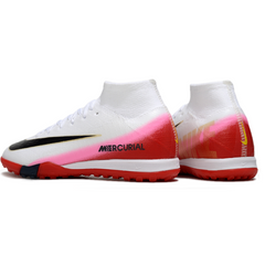 Nike Zoom Mercurial Superfly 10 Elite White and Red Kids Turf TF Football Boot