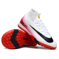 Nike Zoom Mercurial Superfly 10 Elite White and Red Kids Turf TF Football Boot