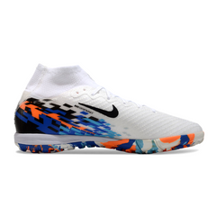 Nike Zoom Mercurial Superfly 10 Elite White, Blue and Orange Kids Turf TF Football Boot