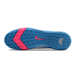 Nike Zoom Mercurial Superfly 10 Elite White, Pink and Blue Kids Turf TF Football Boot