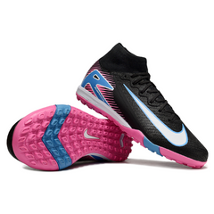 Nike Zoom Mercurial Superfly 10 Elite Black, Light Pink and Blue Kids Turf TF Football Boot