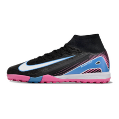 Nike Zoom Mercurial Superfly 10 Elite Black, Light Pink and Blue Kids Turf TF Football Boot