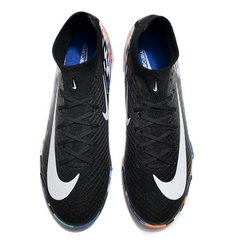 Nike Zoom Mercurial Superfly 10 Elite Black, White, and Blue Kids Turf TF Football Boot