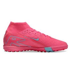 Nike Zoom Mercurial Superfly 10 Elite Pink and Blue Kids Turf TF Football Boot