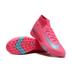 Nike Zoom Mercurial Superfly 10 Elite Pink and Blue Kids Turf TF Football Boot
