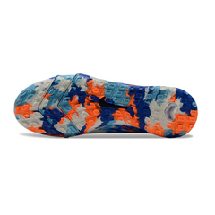 Nike Zoom Mercurial Vapor 16 Elite White, Blue, and Orange Kids Turf TF Football Boot