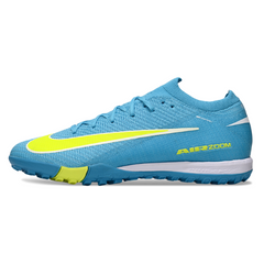 Nike Zoom Mercurial Vapor 16 Elite Kids Light Blue and Green Turf TF Football Boot