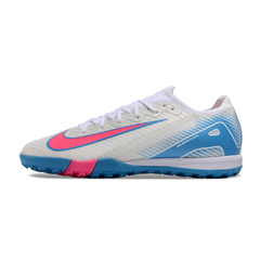 Nike Zoom Mercurial Vapor 16 Elite White, Blue and Pink Kids Turf TF Football Boot