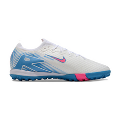 Nike Zoom Mercurial Vapor 16 Elite White, Blue and Pink Kids Turf TF Football Boot