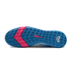 Nike Zoom Mercurial Vapor 16 Elite White, Blue and Pink Kids Turf TF Football Boot