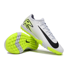 Nike Zoom Mercurial Vapor 16 Elite White and Green Kids Turf TF Football Boot