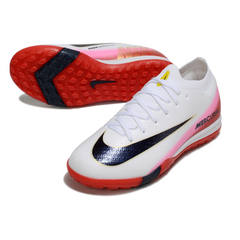 Nike Zoom Mercurial Vapor 16 Elite White and Red Kids Turf TF Football Boot