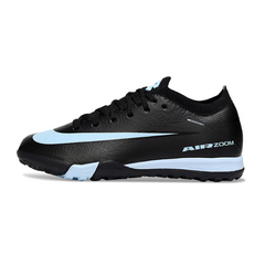 Nike Zoom Mercurial Vapor 16 Elite Black and Light Blue Kids Turf TF Football Boot