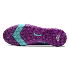 Nike Zoom Mercurial Vapor 16 Elite Purple and Light Blue Kids Turf TF Football Boot