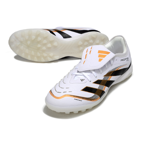 Adidas Predator 25 Elite White, Black, and Gold Pack Turf TF Football Boot