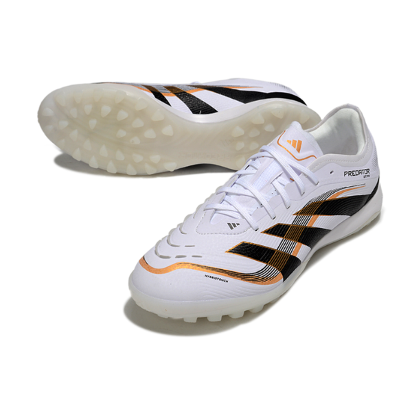 Adidas Predator 25 Elite White, Black, and Gold Turf TF Football Boot