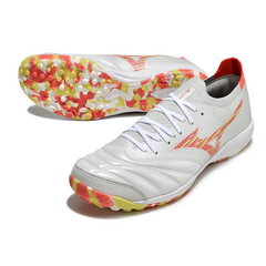 Mizuno Neo Sala White, Orange, and Yellow Turf TF Football Boot