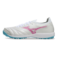 Mizuno Neo Sala White, Pink, and Blue Turf TF Football Boot