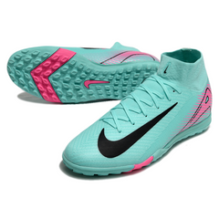 Nike Zoom Mercurial Superfly 10 Elite Light Blue and Pink Turf TF Football Boot