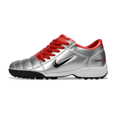 Nike Total 90 III Silver and Red Turf TF Football Boot