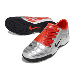 Nike Total 90 III Silver and Red Turf TF Football Boot