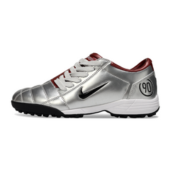 Nike Total 90 III Silver and Dark Red Turf TF Football Boot