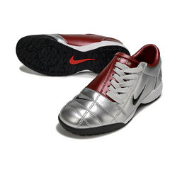 Nike Total 90 III Silver and Dark Red Turf TF Football Boot