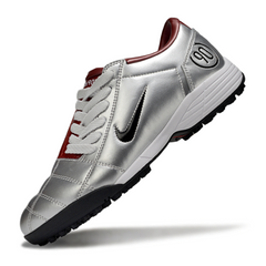 Nike Total 90 III Silver and Dark Red Turf TF Football Boot