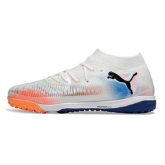 Puma Future 8 White Orange and Light Blue Turf TF Football Boot