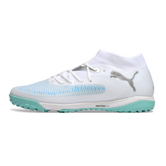 Puma Future 8 White and Light Blue Turf TF Football Boot