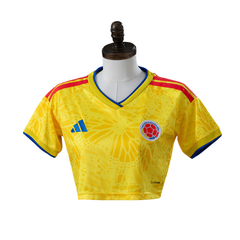 Colombia Adidas 2026 Home Women's Baby Tee Version Football T-Shirt