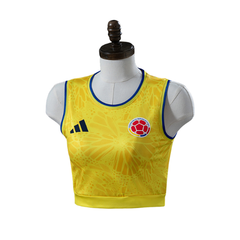 Colombia Adidas 2026 Home Women's Cropped Jersey Version Football T-Shirt