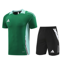 Adidas Green and Black T-Shirt + Shorts Set