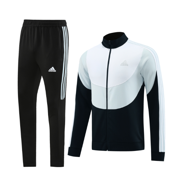 Adidas Trainingsanzug Jacke + Hose in Weiß und Schwarz - VENI Fußball
