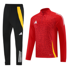 Adidas Jacket + Pants Set Red, Yellow, and Black Football Apparel Set