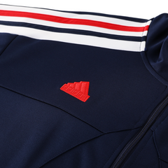 Adidas Jacket + Pants Dark Blue, White, and Red Set