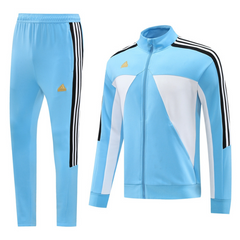 Adidas Light Blue, White, and Black Apparel Jacket + Pants Set