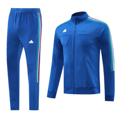 Adidas Jacket + Pants Blue, Green, White, and Red Apparel Set