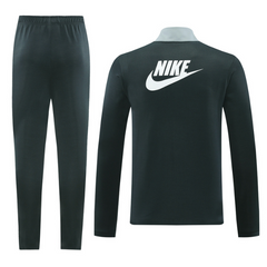 Nike Jacket + Pants Green and Gray Apparel Set