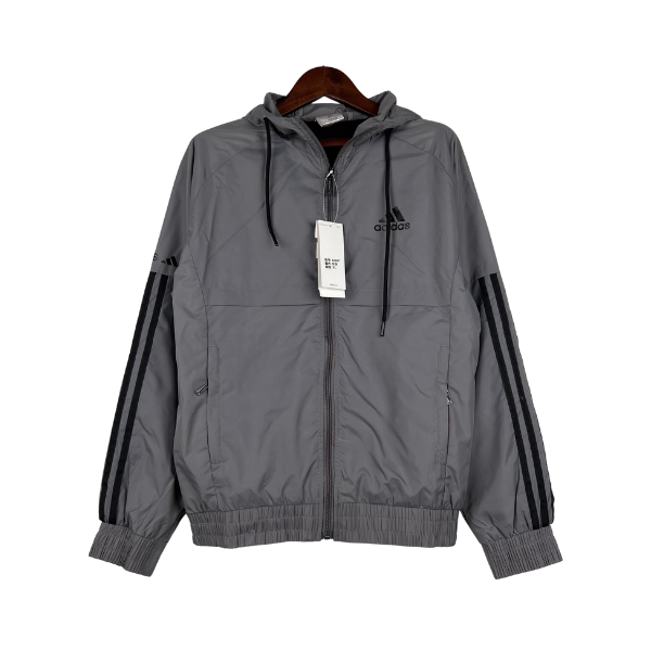 Windbreaker Adidas Cinza e Preto - VENI Futebol