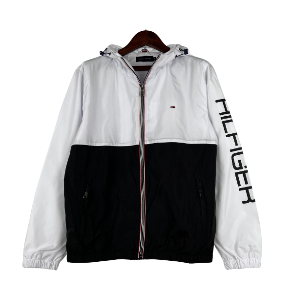 Windbreaker Tommy Hilfiger Branco e Preto - VENI Futebol