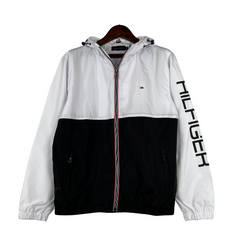 Windbreaker Tommy Hilfiger Branco e Preto - VENI Futebol