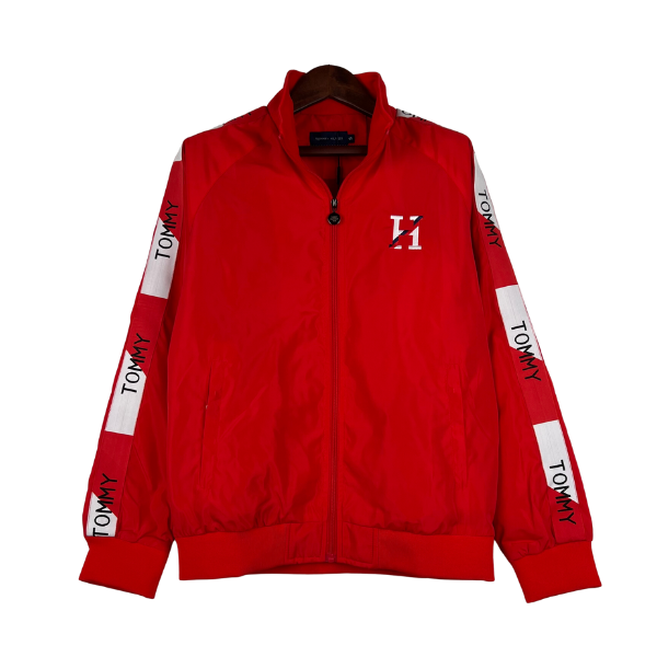 Windbreaker Tommy Hilfiger Vermelho e Branco - VENI Futebol