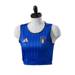 Italy Adidas 2026 Home Women's Cropped Jersey Version Football T-Shirt