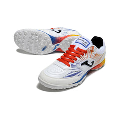 Joma Top Flex White Orange and Blue Turf TF Football Boot