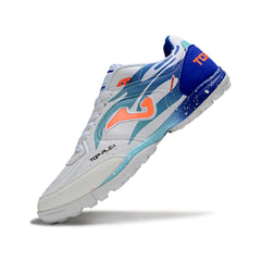 Joma Top Flex White and Blue Turf TF Football Boot