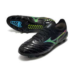 Mizuno Morelia Neo III Elite Black and Blue Firm Ground FG Football Boot