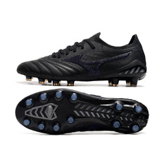Mizuno Morelia Neo III Elite Black and Navy Firm Ground FG Football Boot