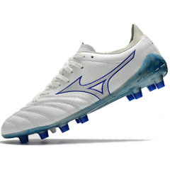 Mizuno Morelia Neo III Pro White and Blue Firm Ground FG Football Boot