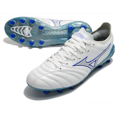 Mizuno Morelia Neo III Pro White and Blue Firm Ground FG Football Boot